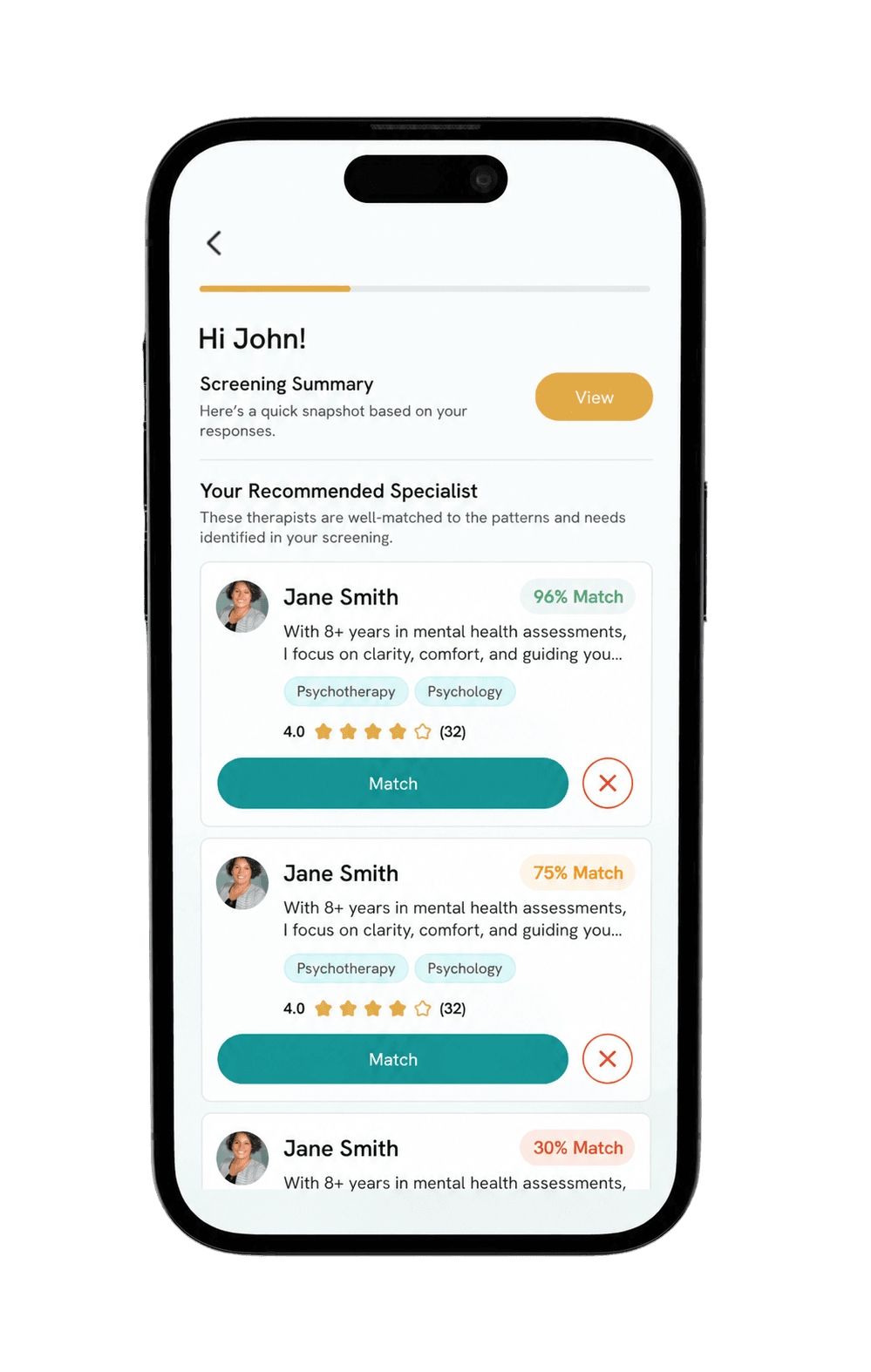 GuideMe specialist matching preview
